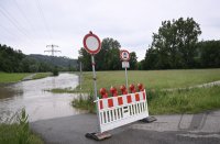 Hochwasser, Neckar in Rottenburg - Obernau (Kreis Tuebingen)