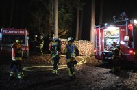 Holzstapel Brand in Rottenburg - Oberndorf