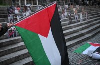 Kundgebung, Rettet Gaza, auf dem Holzmarkt in Tuebingen