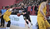 Basketball 1. Bundesliga 23/24: Tigers Tuebingen - HAKRO Merlins Crailsheim