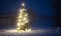 Schmuckbild, Wetterbild: Weihnachtsbaum Umspannwerk Rottenburg