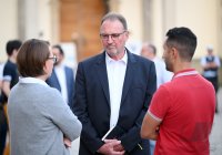 Solidaritaet mit Israel - Kundgebung auf dem Marktplatz in Rottenburg (Kreis Tuebingen)