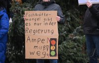 Demonstration auf dem Rottenburger Marktplatz (Kreis Tuebingen)