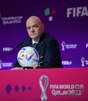 FUSSBALL WM 2022 Eroeffnung Pressekonferenz: FIFA Praesident Gianni Infantino (Schweiz)