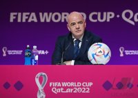 FUSSBALL WM 2022 Eroeffnung Pressekonferenz: FIFA Praesident Gianni Infantino (Schweiz)