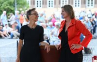 Tagblatt Gutenachtgeschichte, OB-Kandidatin Ulrike Baumgaertner (Die Gruenen) und OB-Kandidatin Sofie Geisel (SPD)