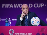 FUSSBALL WM 2022 Eroeffnung Pressekonferenz: FIFA Praesident Gianni Infantino (Schweiz)