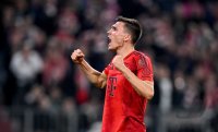 Fussball 1. Bundesliga 24/25: FC Bayern Muenchen - VfB Stuttgart , JUBEL, JUBELT, JUBELN, OPTIMISTISCH, FREUDE, FREUEN, POSITIV, POSITIVE EMOTION, POSITIVE EMOTIONEN,