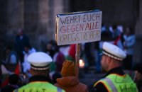 Kundgebung, Rettet Gaza, auf dem Holzmarkt in Tuebingen