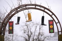 Wetterbild, Themenbild: Bauernprotest im Kreis Tuebingen; Ampeln und Gummistiefel