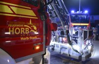 Begruessung der neuen Drehleiter der Freiwilligen Feuerwehr Horb