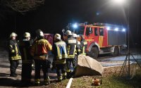 Holzstapel Brand in Rottenburg - Oberndorf