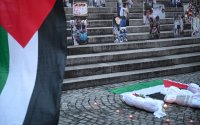 Kundgebung, Rettet Gaza, auf dem Holzmarkt in Tuebingen