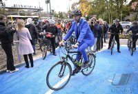 Eroeffnung der Radbruecke West in Tuebingen durch OB Boris Palmer