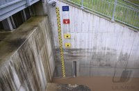 Hochwasser, Katzenbach in Rottenburg - Dettingen (Kreis Tuebingen)