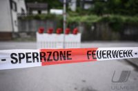 Hochwasser, Neckar in Rottenburg - Bad Niedernau (Kreis Tuebingen)