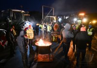 Themenbild: Bauernprotest in Rottenburg (Kreis Tuebingen), Blockade Autobahnzubringer B 28