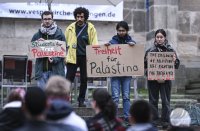 Kundgebung, Freiheit fuer Gaza auf dem Holzmarkt in Tuebingen