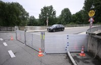 Hochwasser, Neckar in Rottenburg - Bieringen (Kreis Tuebingen)