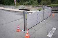 Hochwasser, Neckar in Rottenburg - Bieringen (Kreis Tuebingen)