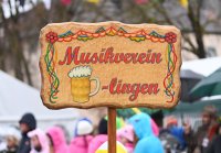 Umzug Orginalen Hirrlinger Schlosshexen: Fasnets - Tafel des Musikverein Bierlingen